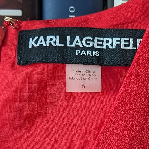 Karl Lagerfeld Red Belted Jumpsuit // Wide Leg & Cropped // Size 6 // NWT - Picture 4 of 7